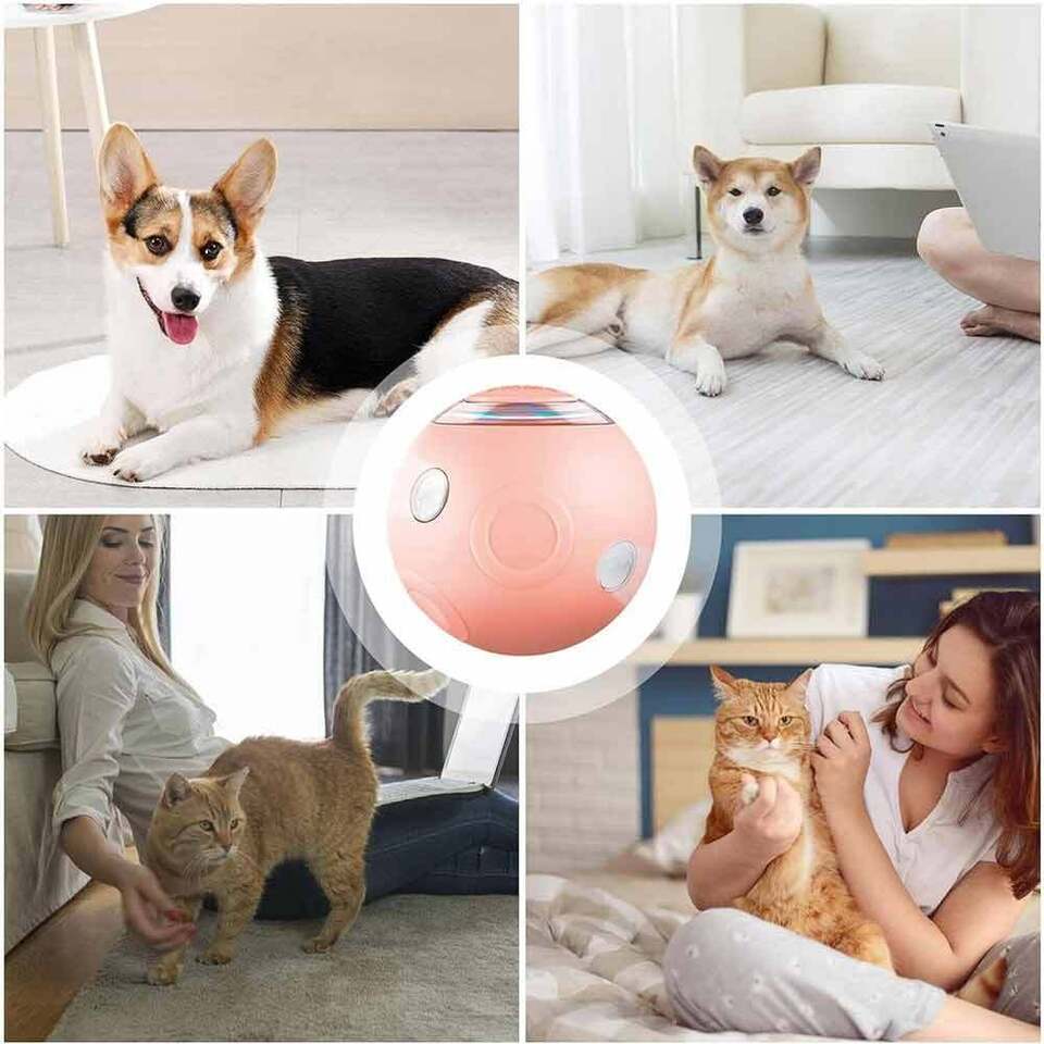 Smart Interactive Cat Toy, Automatic Ball with Lights and Bell