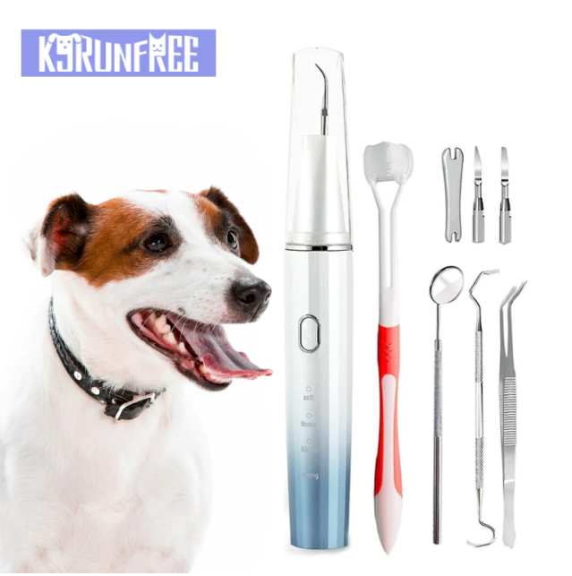 Dog Ultrasonic Teeth Cleaning Kit,Tooth Brushing