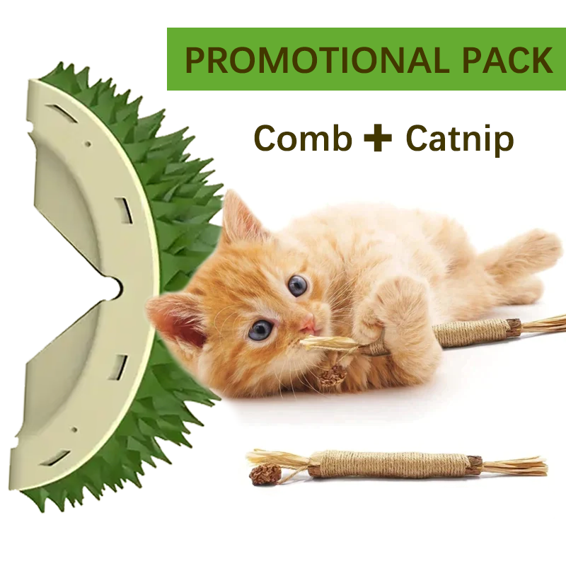 Durian Cat Scratcher with Catnip, Durian Self-Adhesive Dental Cleaning Cat Comb